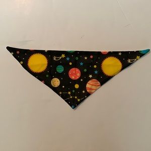 Pet bandanna size small tie on  space theme. NEW